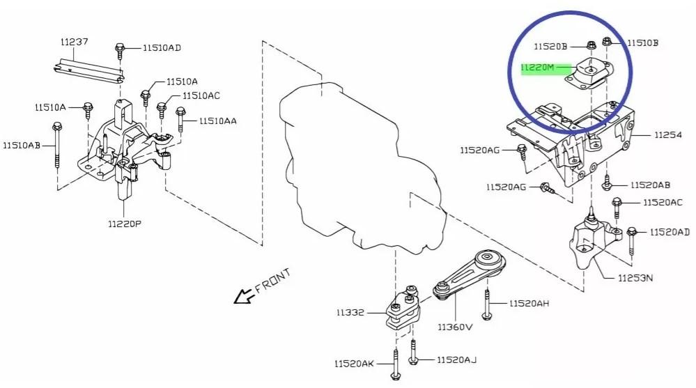 BASE MOTOR SENTRA B15 2.5 LH